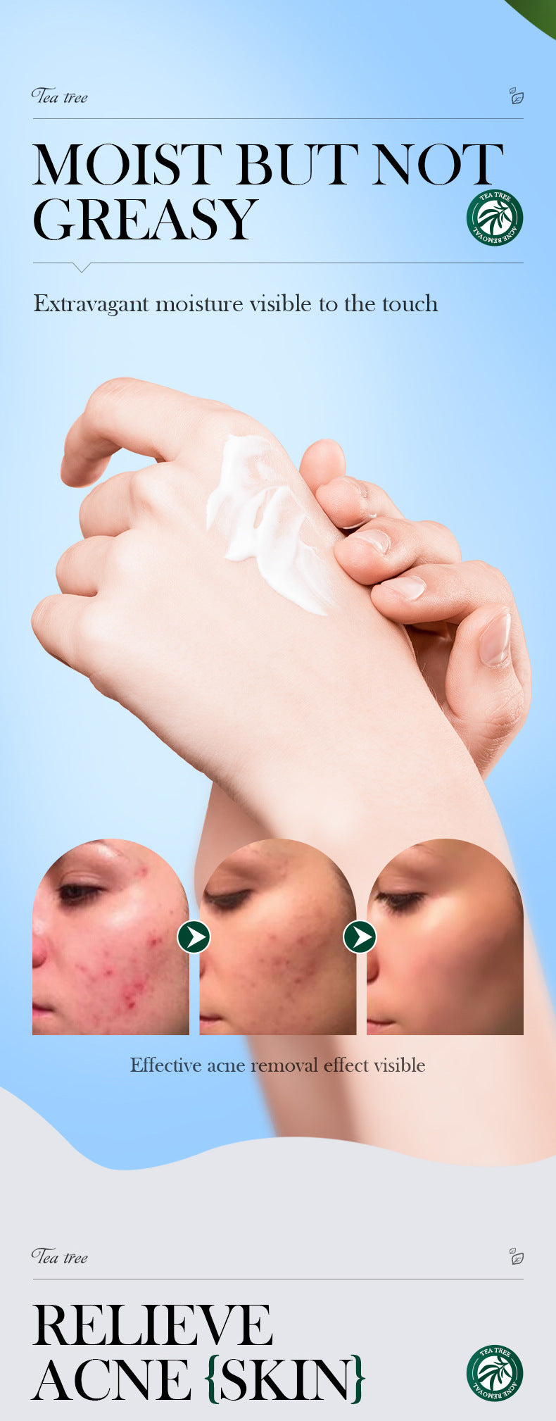 Tea Tree Skincare Set SADOER Cleansing, moisturizing, hydrating five-piece set for  foreign trade wholesale