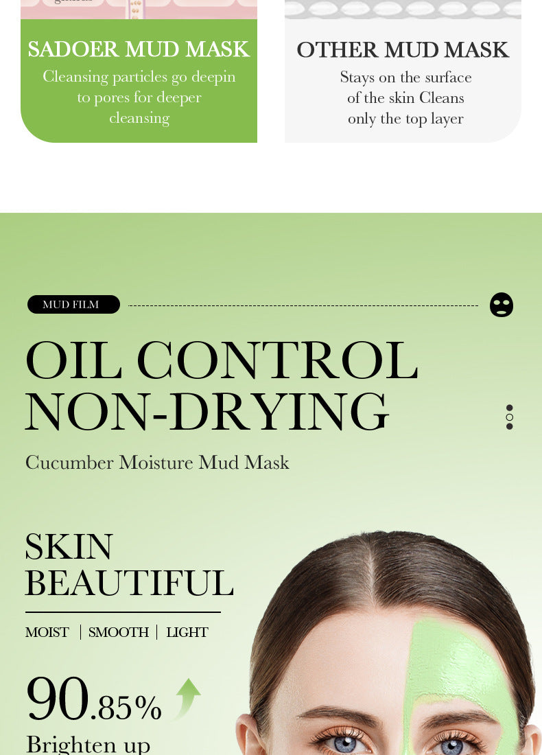 Cleansing Mask BIOAOUA Cucumber Pore Cleansing Smear-On Portable Mud Mask   Wholesale