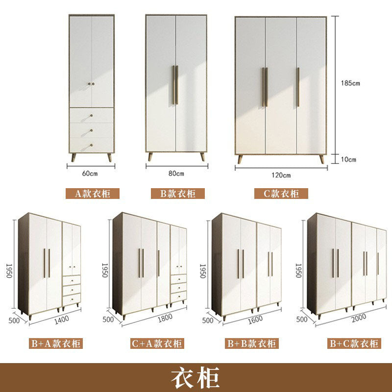 Factory Direct Supply Economical Rental Wardrobe Storage Simple Combination Two-Door Three-Door Panel Storage Apartment Wardrobe