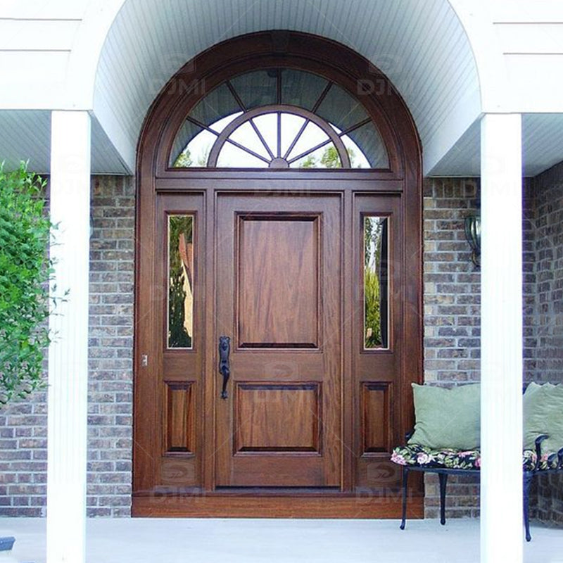 Foshan Manufacturer Luxury Wood Door Designs Burglarproof Exterior Door for House Wooden Entry Front Door With Smart Lock