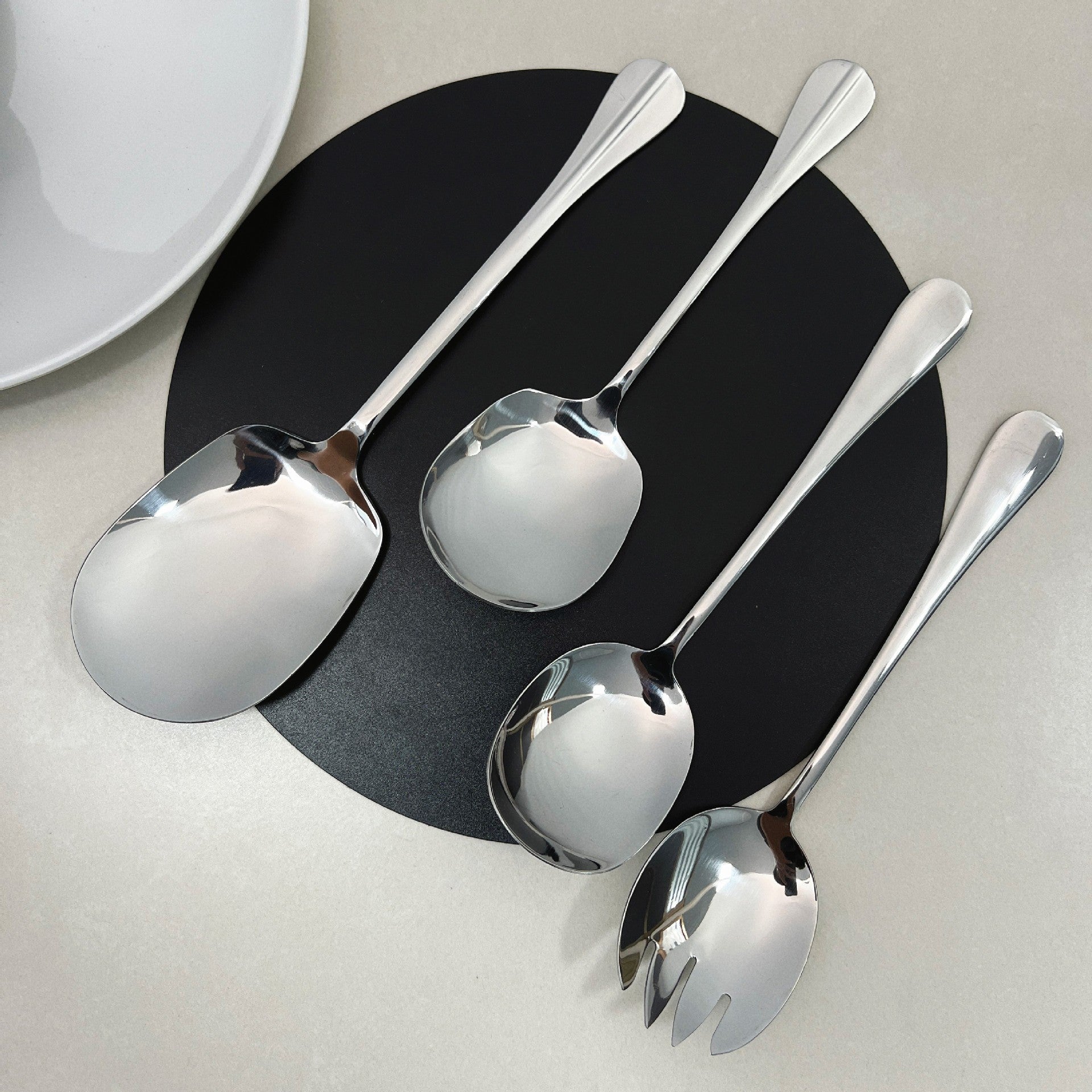 Hotel Stainless Steel Serving Spoon Restaurant Large Serving Spoon Soup Spoon Service Spoon Large Spoon Thickened Canteen Public Spoon