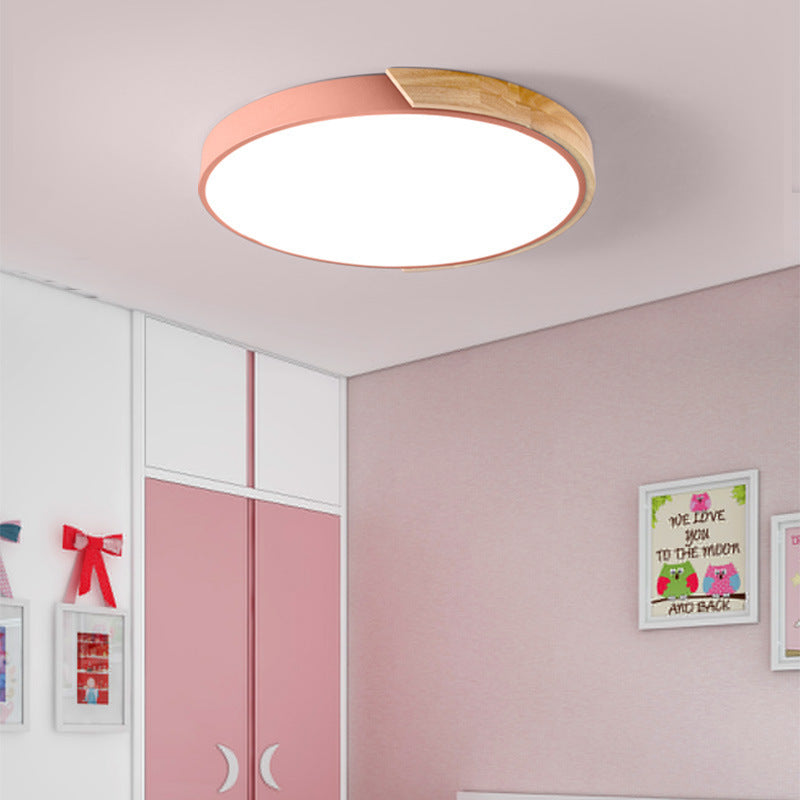 LED Lamp Bedroom Lamp Modern Simple Nordic Ceiling Lamp Creative Children's Room Study Round Room Living Room Study