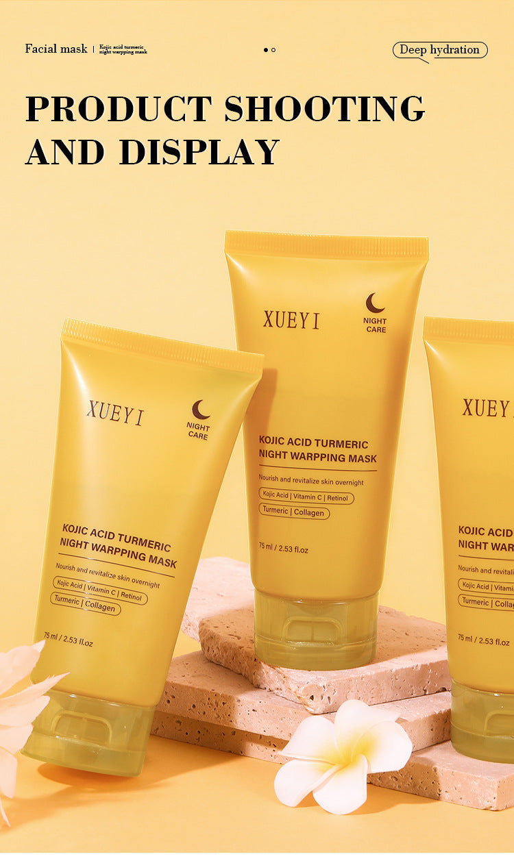 Spot Goods I Kojic Acid Turmeric Nighttime Sleep Peel-off Mask Brightening Skin Collagen Application