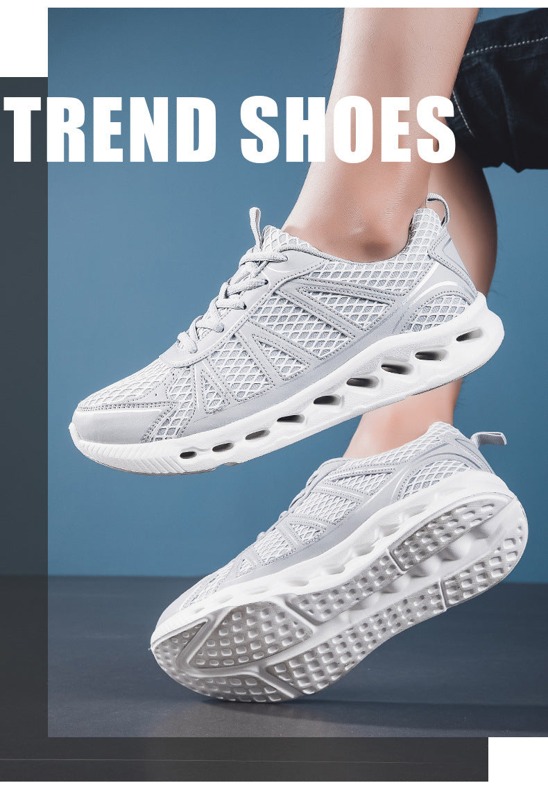 New Men's Running Shoes Large Size Mesh Breathable Casual EVA Lightweight cushioning rebound city commuter shoes