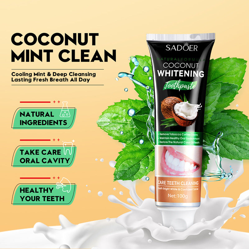 Toothpaste SADOER Vitamin C Coconut Oral Care Gum Protection  Wholesale Live Streaming