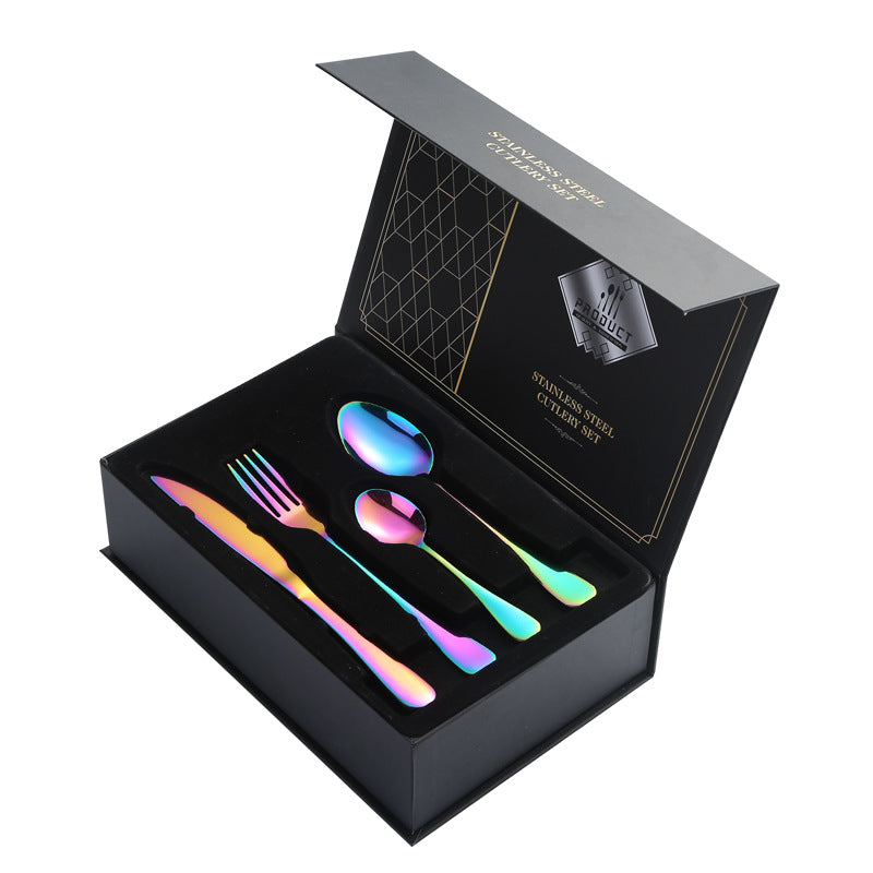 Stainless Steel Cutlery Knife Fork Spoon1010Four-piece Portuguese Western Steak Knife, Fork, and Spoon Set24Piece Suit
