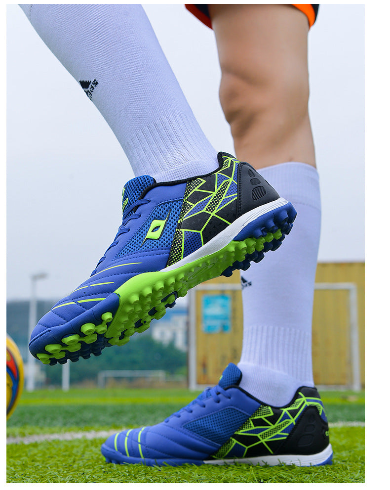 Men's Soccer Shoes TF Velcro Magic Tape Children's Sports Shoes for Primary and Secondary School Students and Teenagers for Sports Competitions and Training