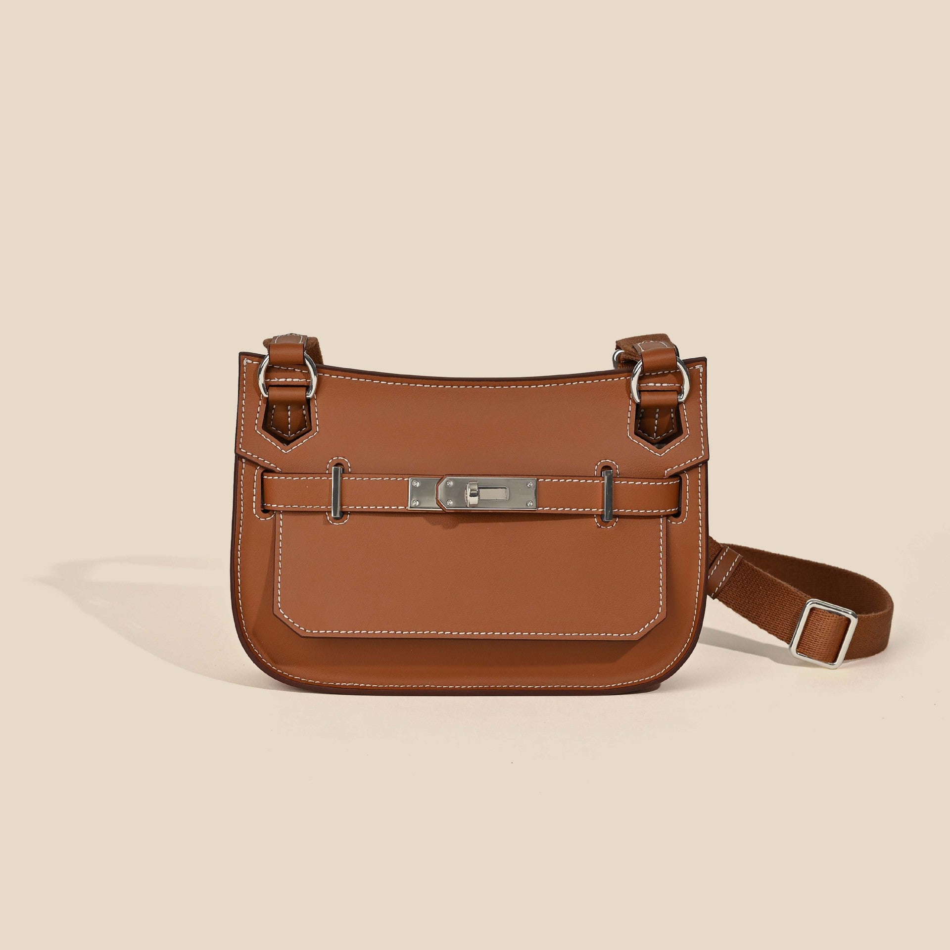 European and American retro new style high-end calfskin Kelly bag for women mini Gypsy Shoulder Crossbody Bag Genuine Leather Women's Bag