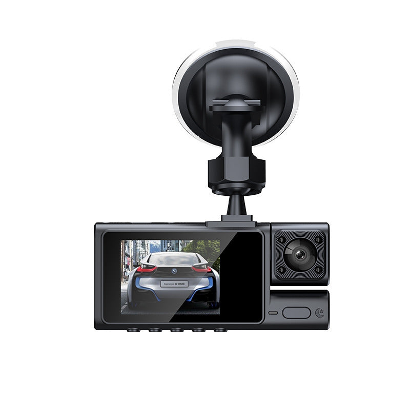 New S19HD Night Vision Three-Channel Dash Cam1080P HD Rearview Mirror Three-Lens Reversing Image