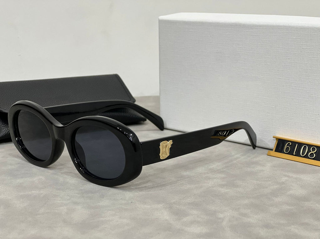 Vintage European and American Style Cat Eye Sunglasses for Women Trendy New Sunglasses with Celine Letters High-end UV Protection Glasses
