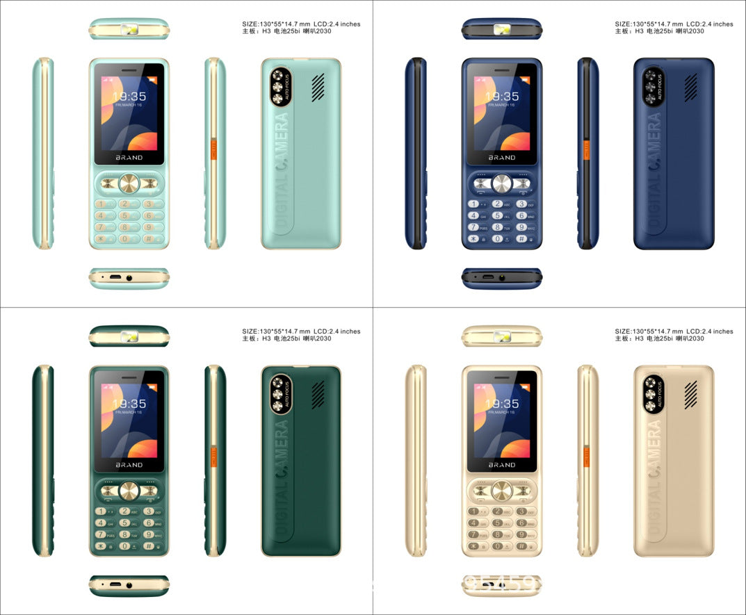 2.4Large Volume Earpiece with Camera Factory Dual SIM Button Straight Board for Elderly and Students Functional Phone