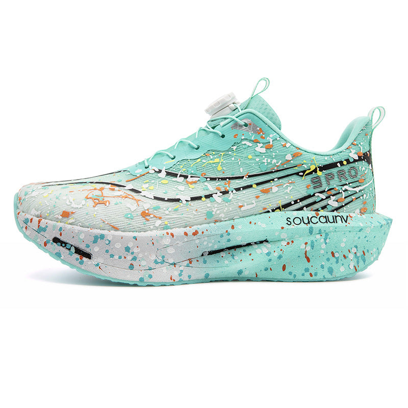 Youth Fashion Luminous Camouflage Running Shoes for Men and Women New Casual Shoes Carbon Plate Real Soft Sole Rotating Buckle Sports Shoes