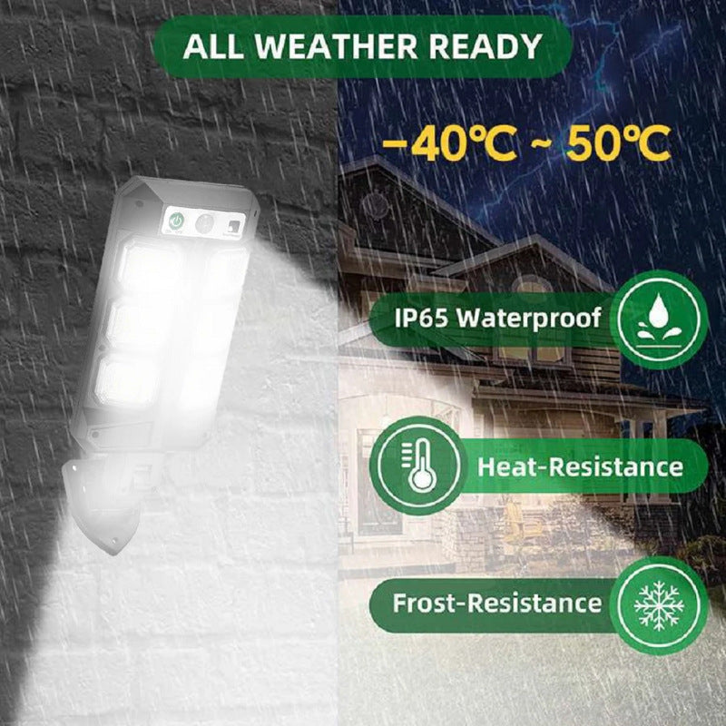 Solar Street Light Outdoor Integrated Light Human Body Sensing Garden Light Waterproof Wall Lighting with Remote Control