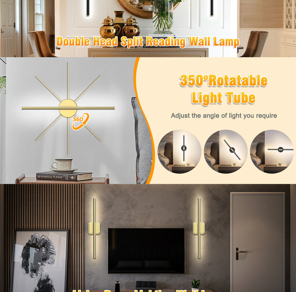 Dual-Head Detachable Wall Lamp No Wiring Required Wall Lamp Reading Wall Lamp Dimmable Wall Lamp Indoor Wall Lamp Magnetic Wall Lamp