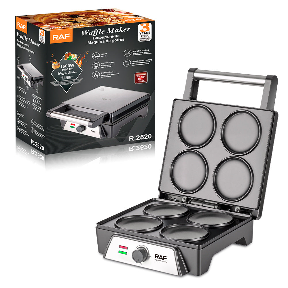 RAF European Standard Pancake Maker for Home Use, Multifunctional Sandwich Heater, Dorayaki Cookie Breakfast Machine R2520