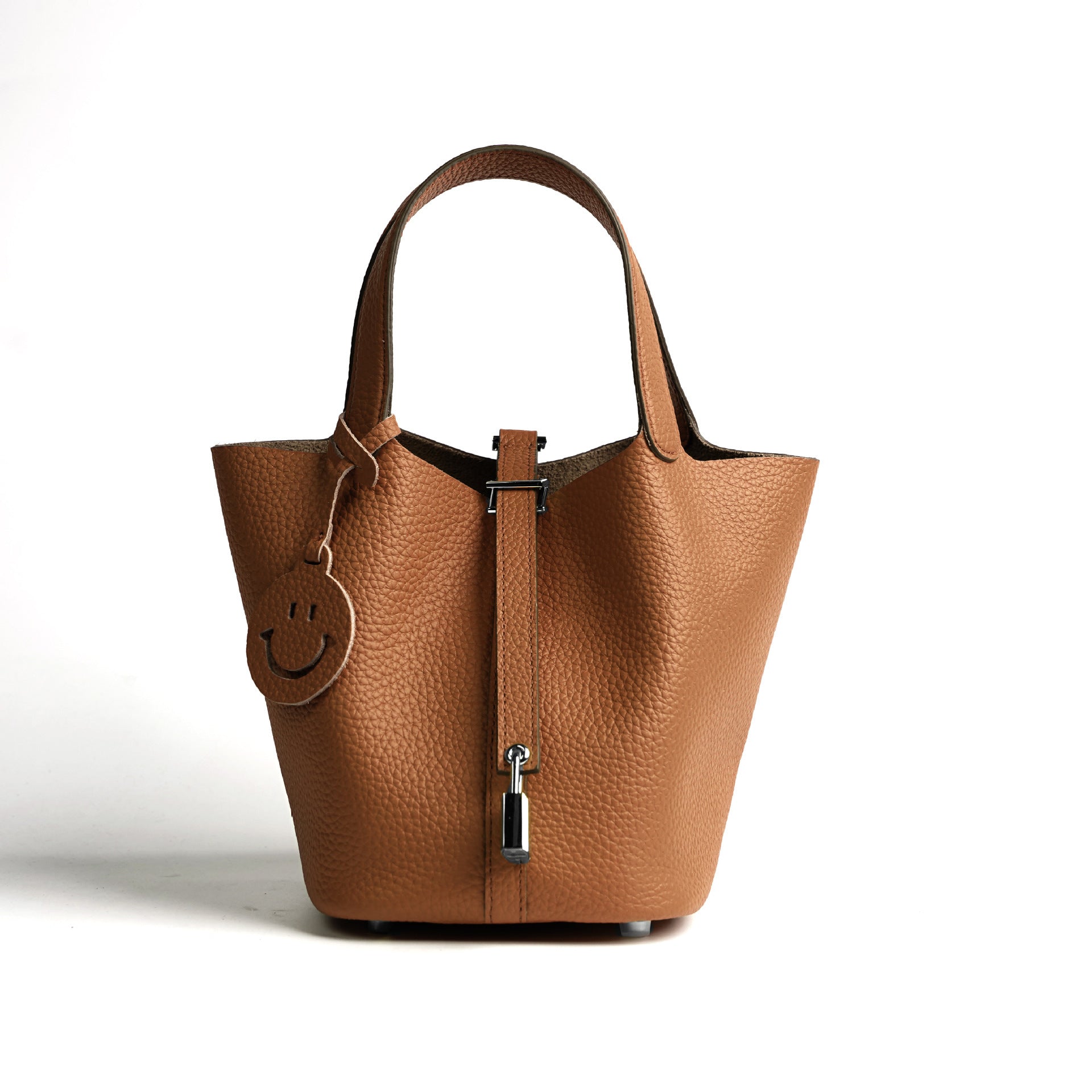 European and American New Hot-Selling Simple Women's Top Layer Cowhide Large Capacity Versatile Bucket Bag Handbag