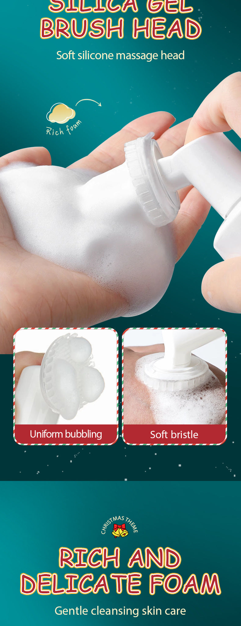 Christmas Strawberry Amino Acid Cleansing Mousse SADOER Cleansing facial cleanser  foreign trade wholesale