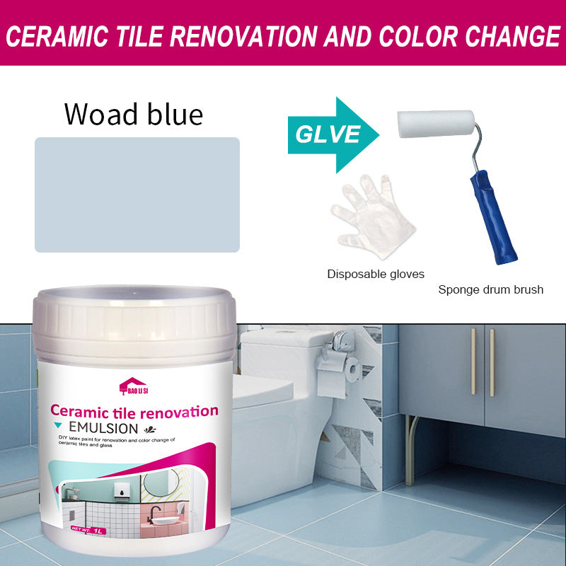 Water-Based Tile Paint Bathroom Floor Tile Color Change Renovation Coating Toilet Glass Wear-Resistant Waterproof Paint Matte