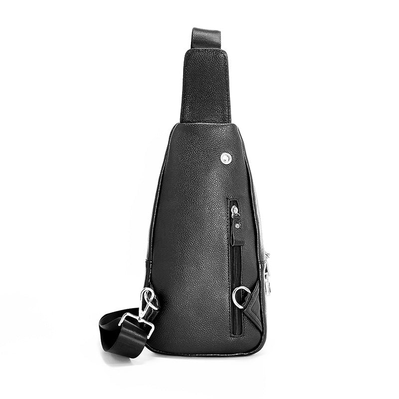 Anti-theft Bag Cowhide Chest Bag Password Lock Outdoor Sports Genuine Leather Single Shoulder Crossbody Bag Anti-theft Password Lock