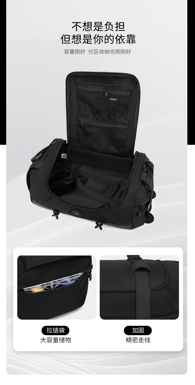 New Men's Travel Bag Large Capacity Sports Fitness Bag Waterproof Handheld Multifunctional Short Trip Backpack Yoga Bag