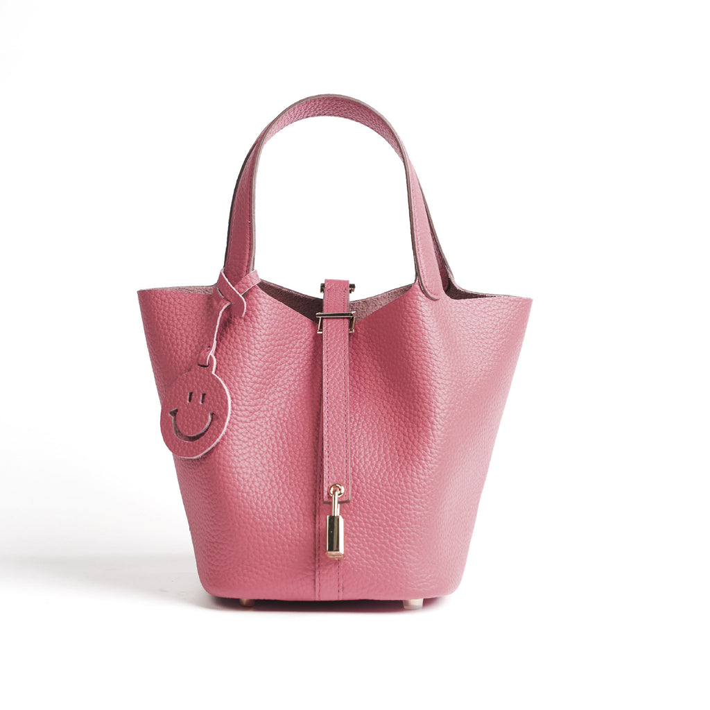European and American New Hot-Selling Simple Women's Top Layer Cowhide Large Capacity Versatile Bucket Bag Handbag