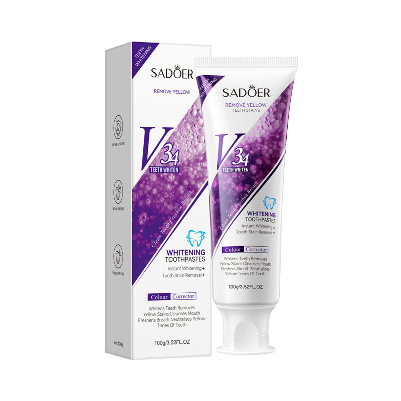 V34Whitening Toothpaste SADOER Clean Tartar Brightening Toothpaste  Wholesale