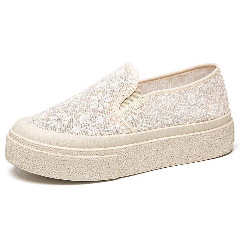 Women's Mesh Shoes2025Summer New Fisherman Shoes for Women, Breathable Hollow Mesh Mom Shoes, Slip-On Thick-Soled Casual Shoes
