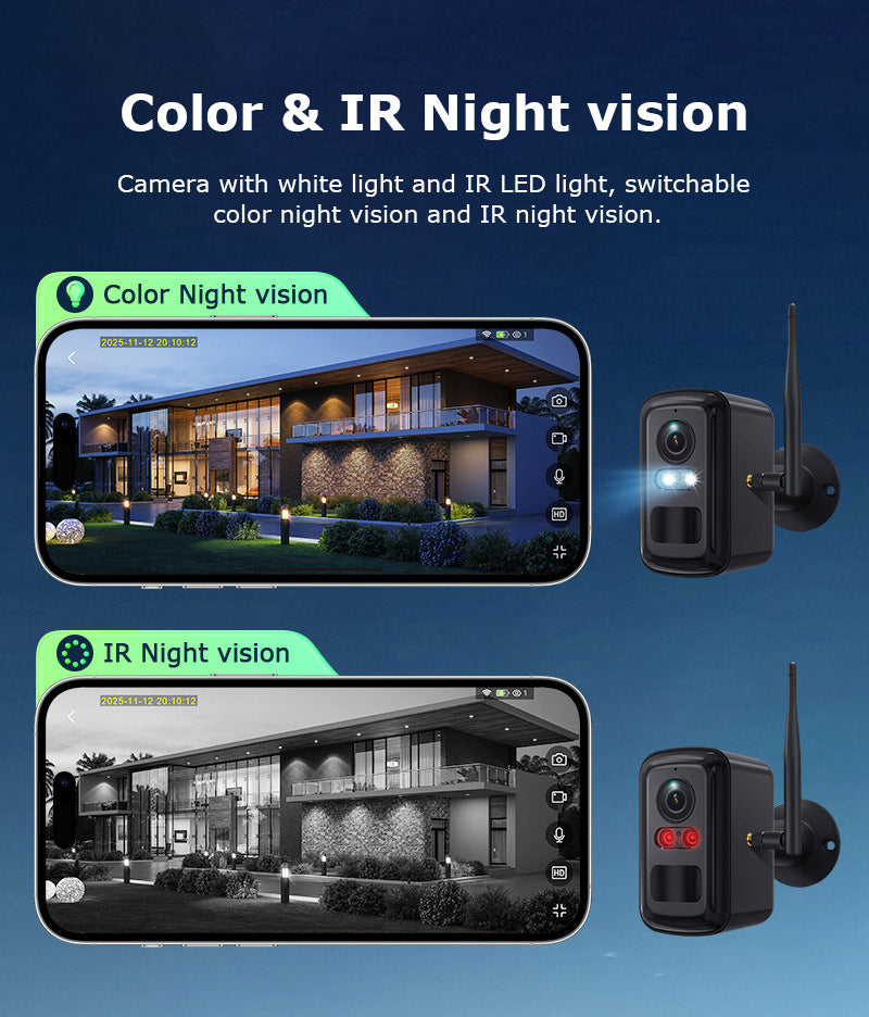 Private Model Wireless WiFi Repeater Solar Camera Combination Set HD Full Color Battery Camera