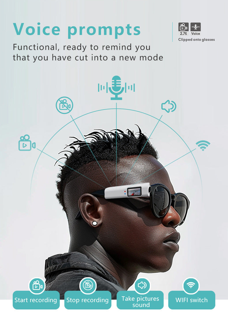 New2K HD Eyewear Head-Mounted Recorder Video Device Portable Life Camera Outdoor Sports Camera