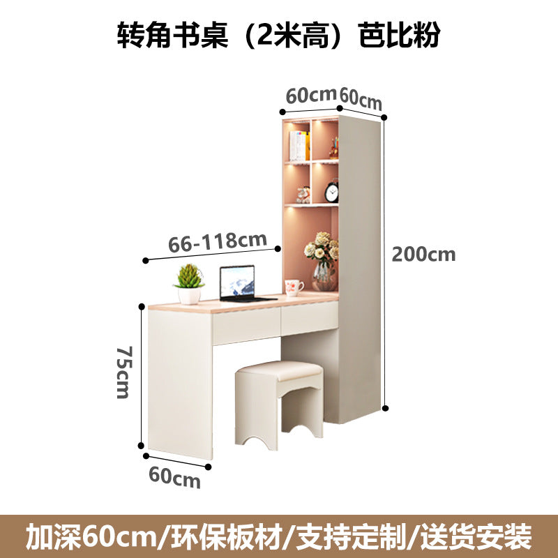 Wardrobe Solid Wood Hanging Area Multi-Bedroom Home Eco-Board Children's Room Corner Computer Desk Desk Cabinet Integrated Wardrobe