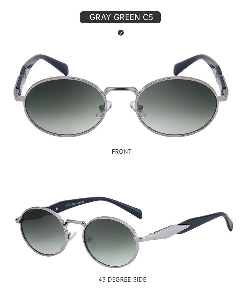 Oval Small Frame Sunglasses for Women, High-End Brand, European and American Style, Trendy UV Protection Sunglasses