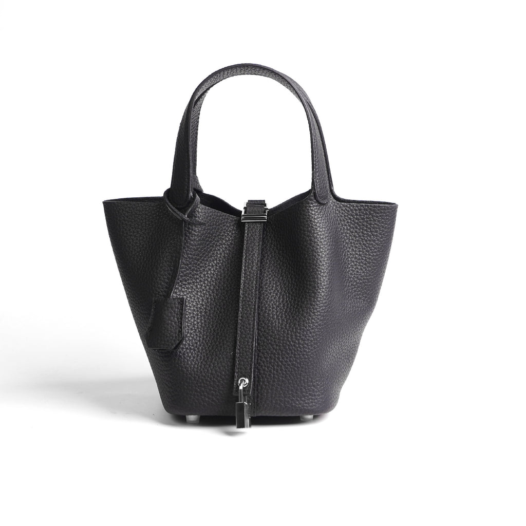 European and American New Hot-Selling Simple Women's Top Layer Cowhide Large Capacity Versatile Bucket Bag Handbag