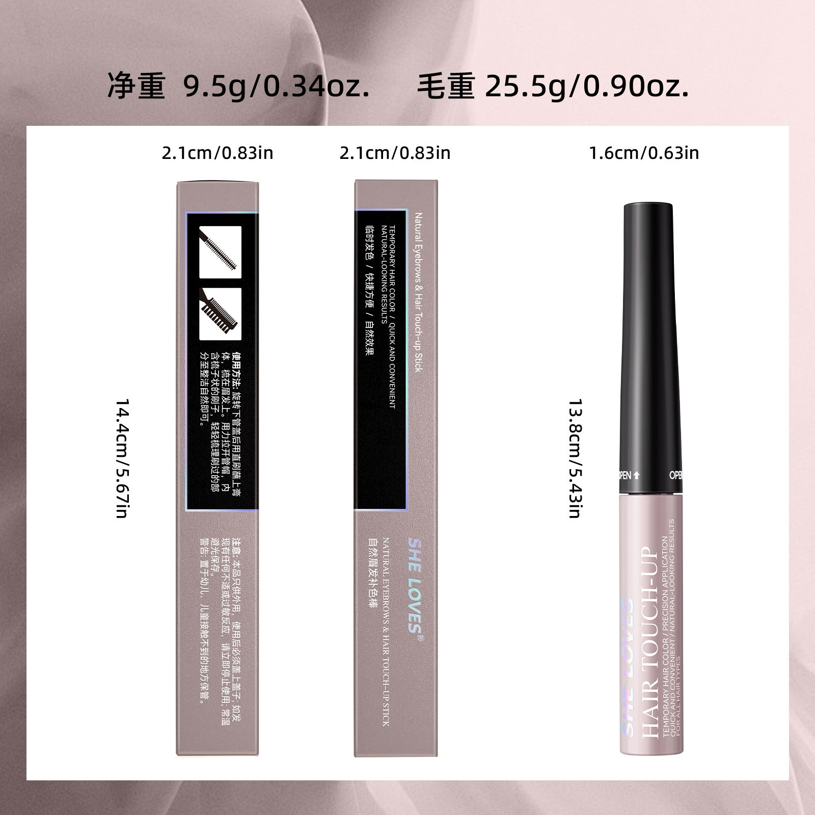 sheloves White Hair Color Stick Covers Gray Roots Non-Staining Waterproof Hair Stick