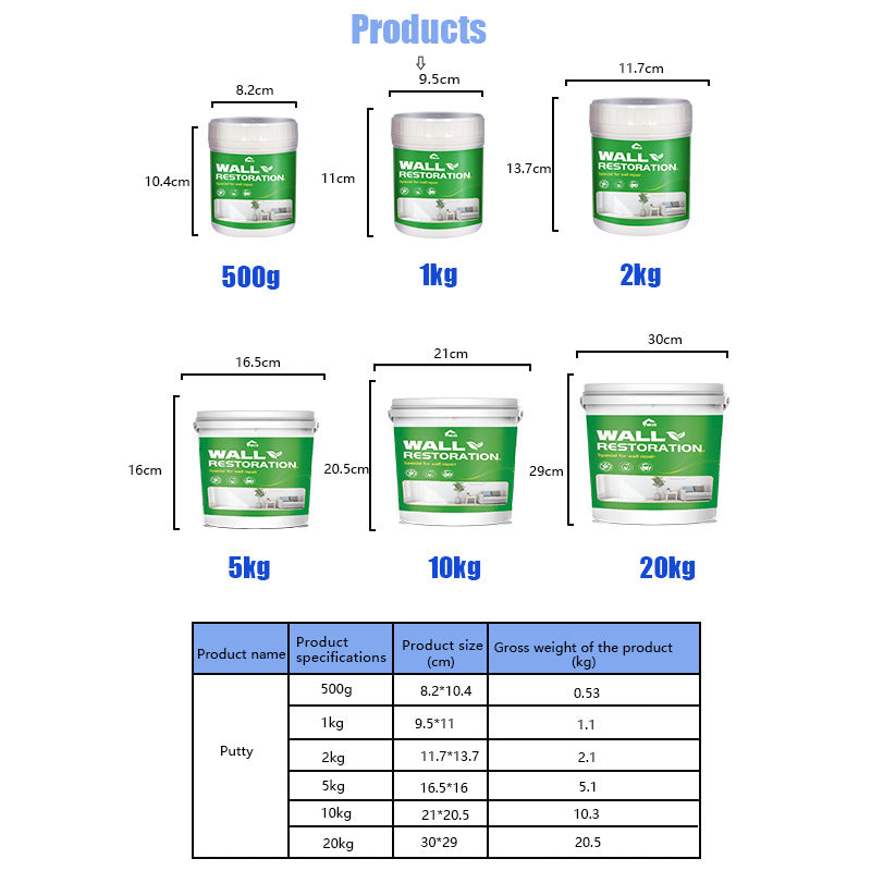 baolisi Home Wall Repair Paste Wall Nail Hole Crack Peeling Repair Paste Waterproof and Mildew Resistant White Putty Powder