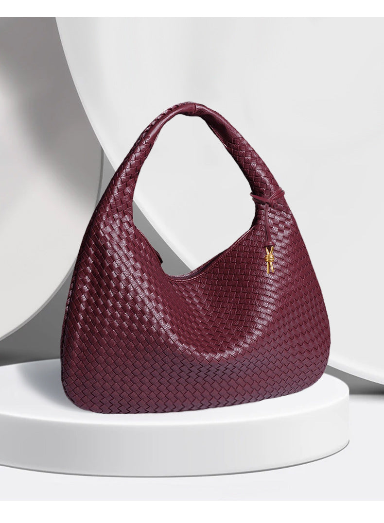 AliExpress Handmade Woven Women's Bag Large Capacity Handbag Korean Style Commuting Casual Manufacturer Wholesale