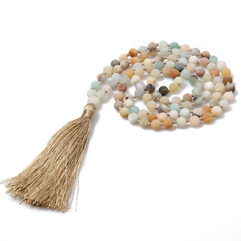 AliExpress Hot Selling Amethyst Long Bracelet108Beaded Colorful Tassel Hand-woven Long Bracelet