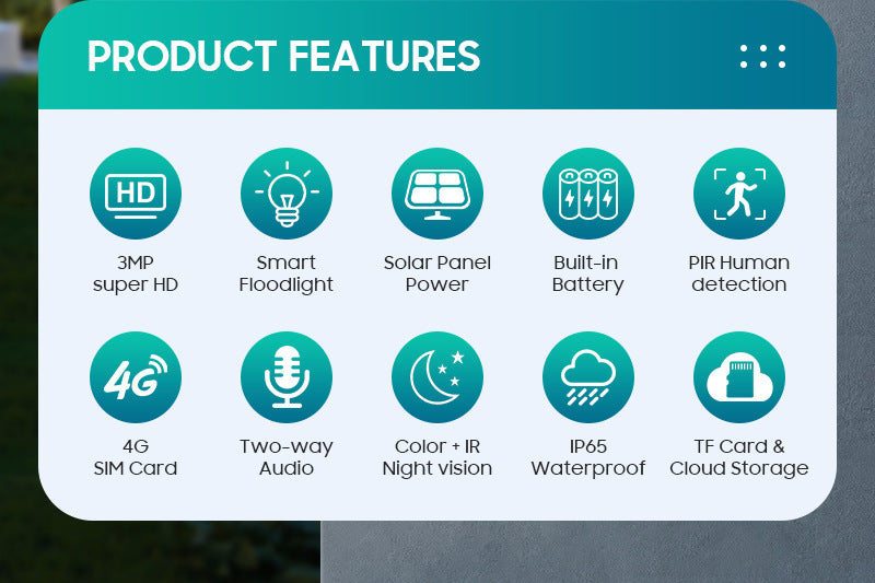 Popular 4G Solar-powered Camera Wireless WIFI Surveillance Camera Hd3MP Lighting Monitoring