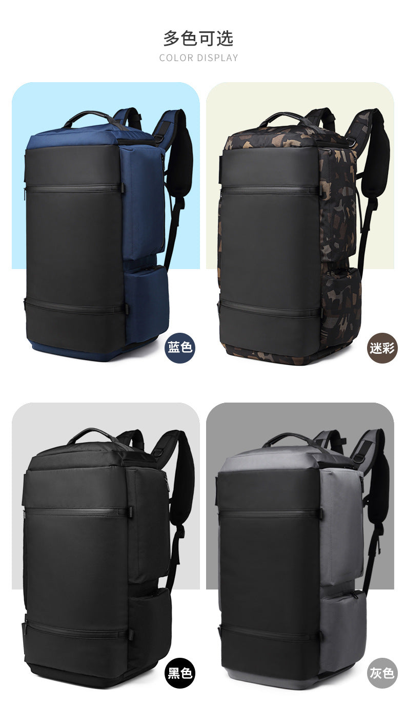 OZUKO Backpack Men's Water-Repellent Large Capacity Multi-Compartment Travel Laptop Bag Outdoor Sports Bag