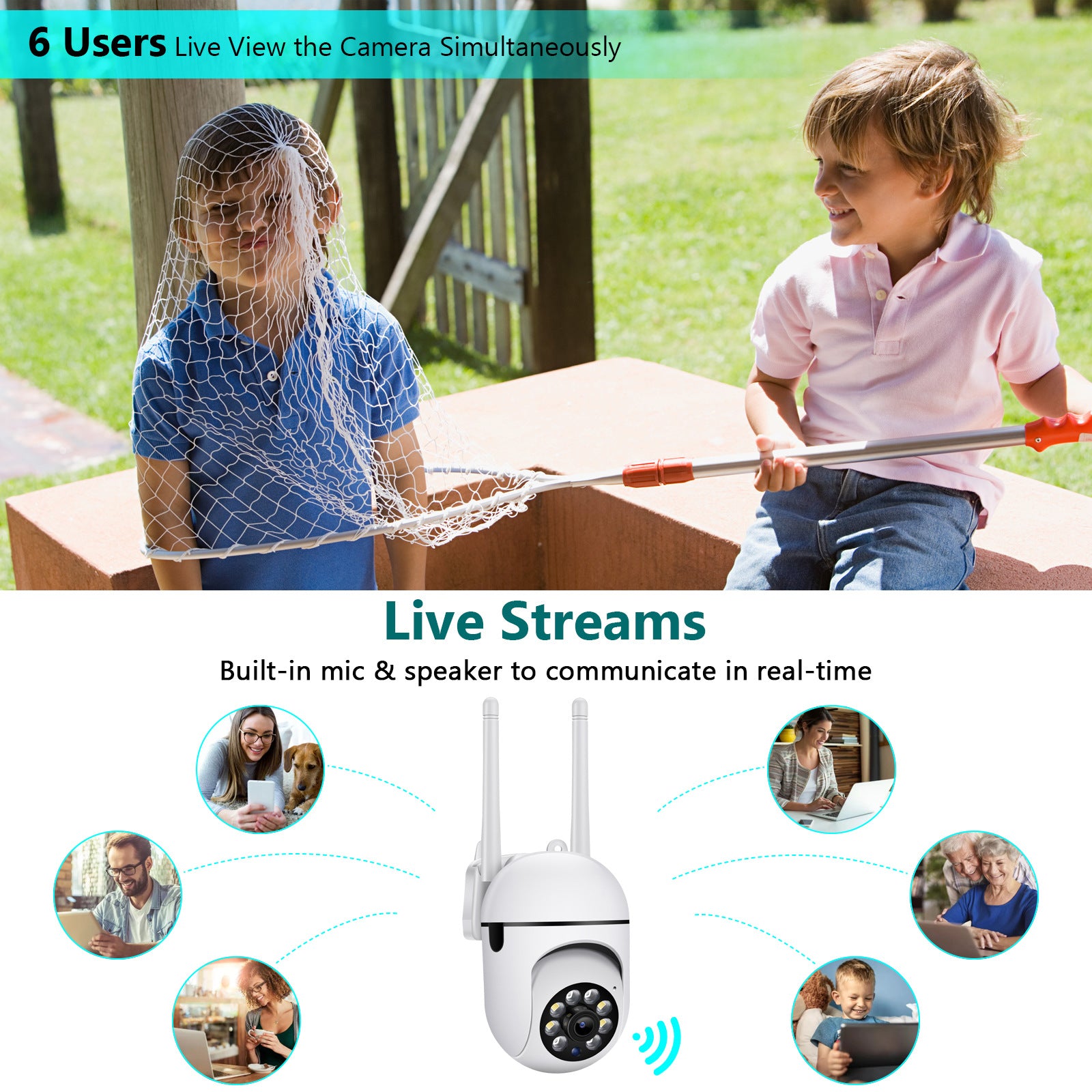 Minions Surveillance Dome Camera Factory direct sales dual antenna mount wireless camera for indoor home use WiFi Ball Machine
