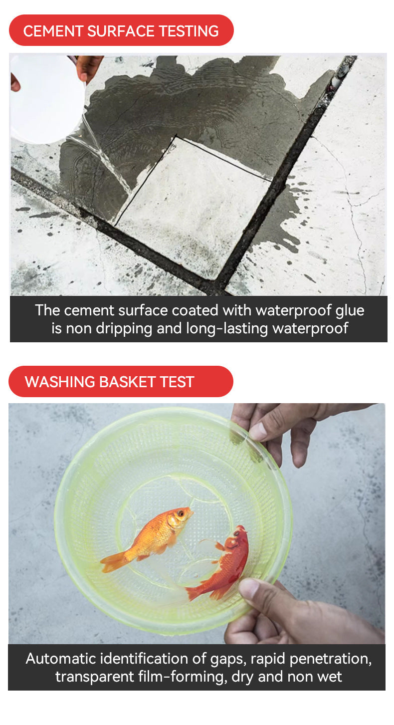Transparent Waterproof Adhesive Exterior Wall Roof Bathroom Leak Repair Glue No Brick Breaking Floor Waterproof Coating Sealant