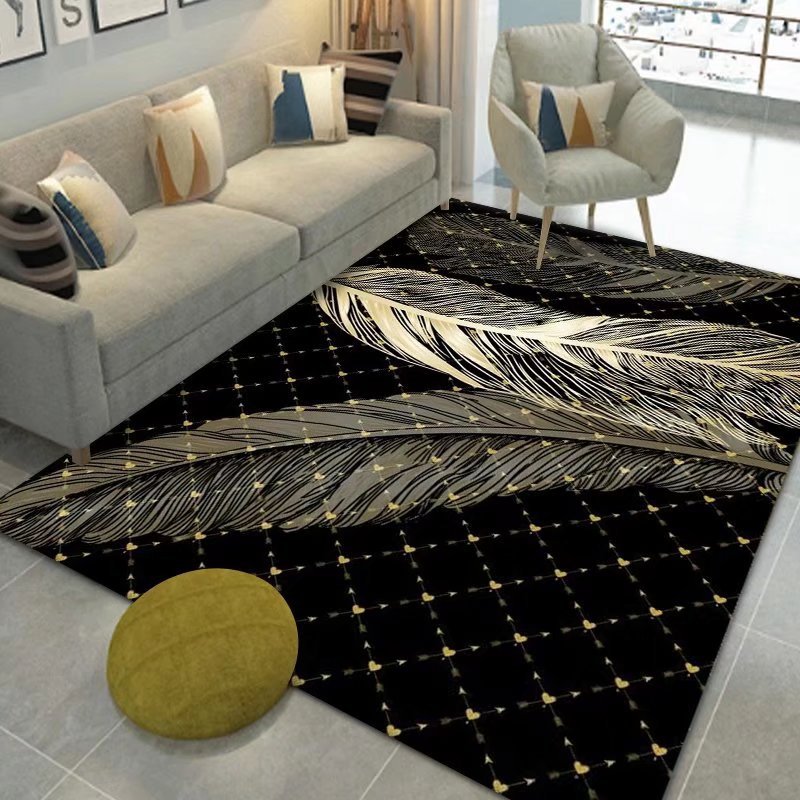 Light Luxury Style Crystal Velvet Carpet Wear-Resistant and Dirt-Resistant Living Room Sofa Coffee Table Carpet Home Cooling and Silent Bedroom Bedside Carpet