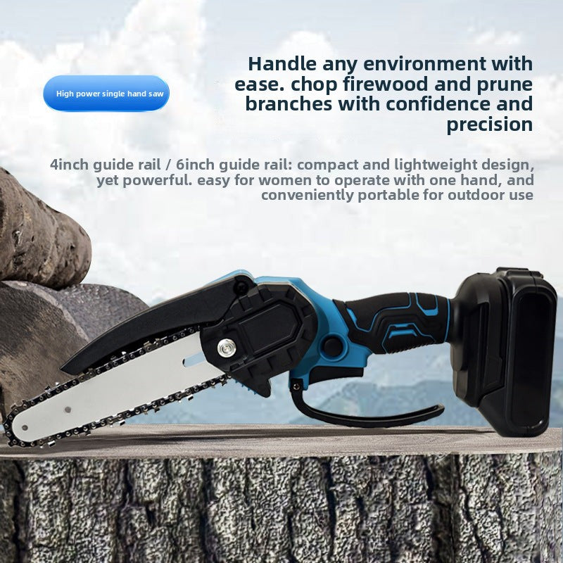 Rechargeable Cordless Mini Saw Garden Logging Electric Saw Lithium Battery4/61-inch Mini Saw Single Handheld Electric Chain