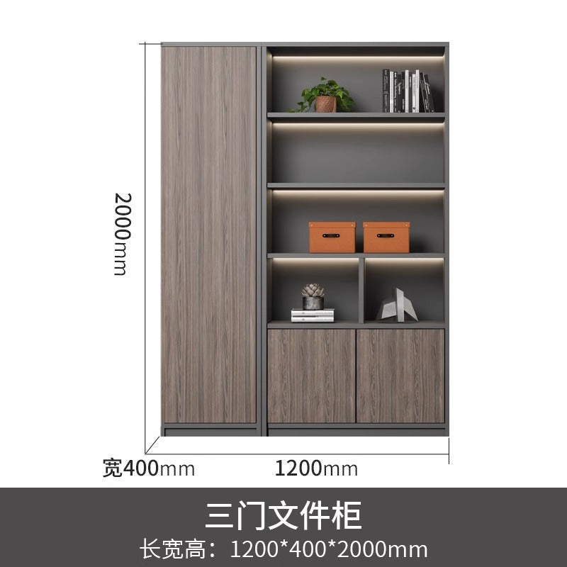 Office File Cabinet with Lock Storage Cabinet Wooden Modern Bookshelf Boss Background Cabinet Archive Cabinet