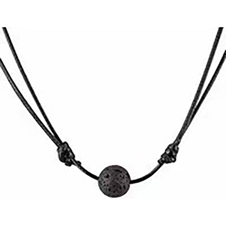 Men's Wax Thread Braided Necklace Stretchable Minimalist Niche Jewelry Set Clavicle Chain Volcanic Stone Braided Necklace