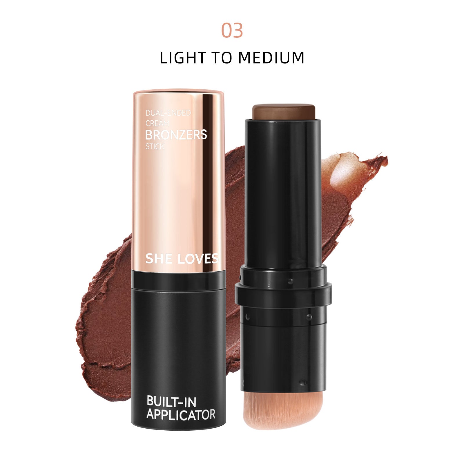 Bronzers Double-Ended Shadow Contour Stick Cheek Contour Modification Multi-Purpose Makeup Highlight Bronze Stick