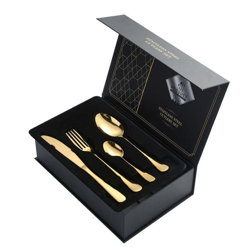 Stainless Steel Cutlery Knife Fork Spoon1010Four-piece Portuguese Western Steak Knife, Fork, and Spoon Set24Piece Suit