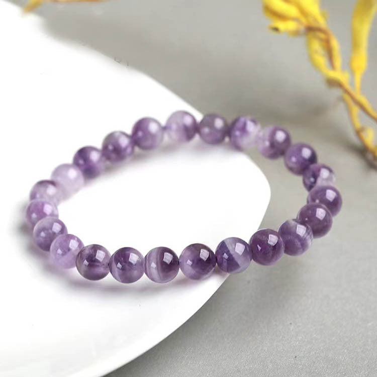 Blue Tiger Eye Stone Bracelet Single Circle Natural Stone Beaded Bracelet Volcanic Stone White Pine Chicken Wing Wood Long Bracelet