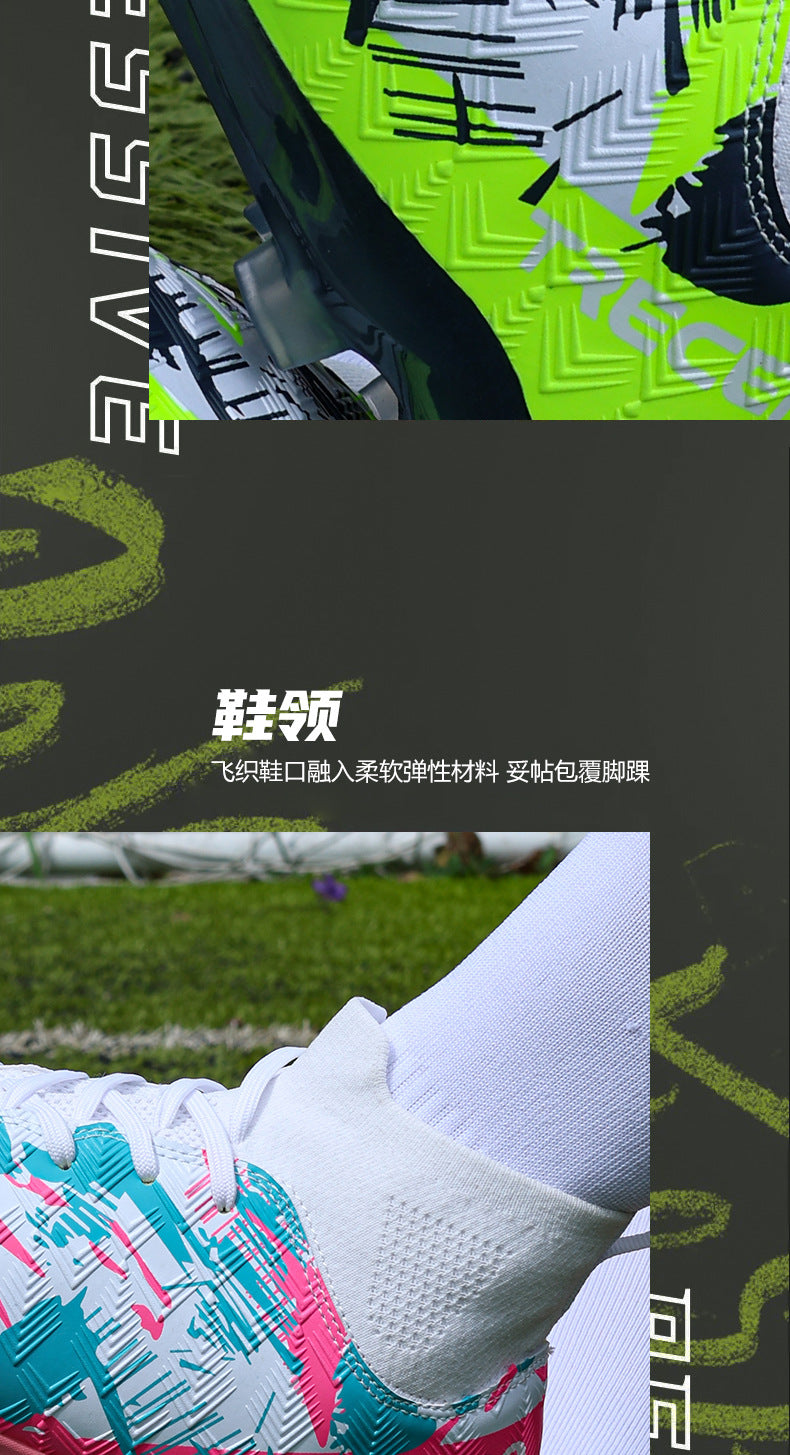 CICERO High quality professional football shoes for men and women FG Long Spike Anti-Slip Wear-Resistant Youth Practical Competition Training Shoes