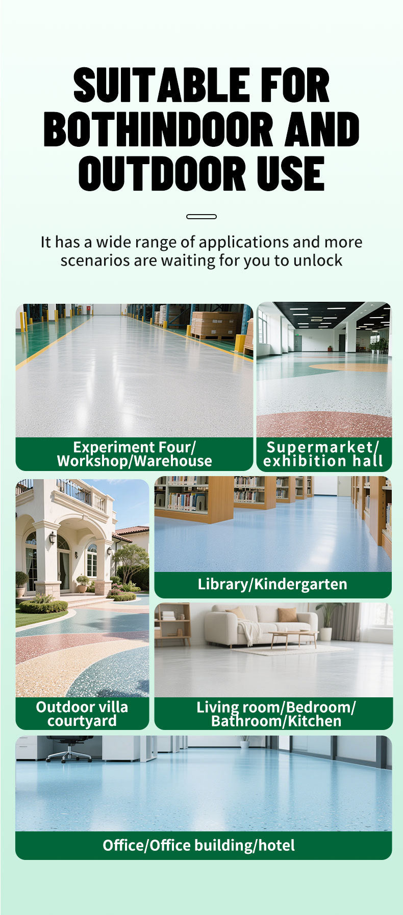 Qixia Epoxy Color Sand Floor Paint Cement Floor Paint Wear-resistant Imitation Marble Paint Self-leveling Floor Paint