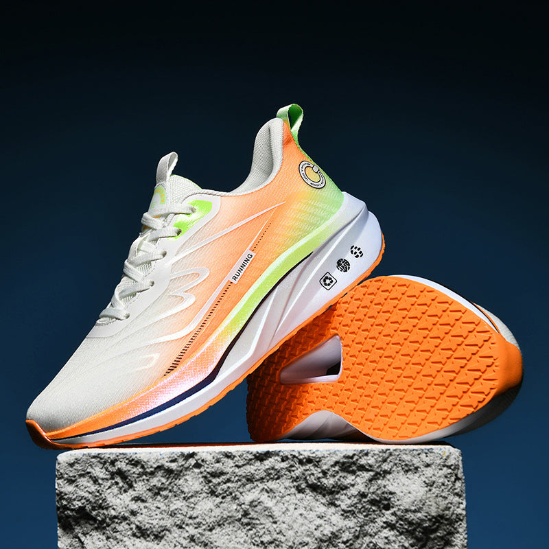 Spring New Ultra-Light Carbon Plate Sports Shoes Large Size Shock Absorption Breathable Running Shoes Racing Sports Soft Sole Men's Shoes